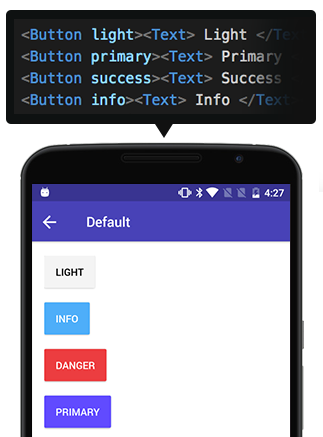 React Native code for Button in Android using NativeBase