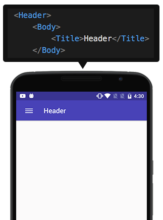React Native code for Header in Android using NativeBase